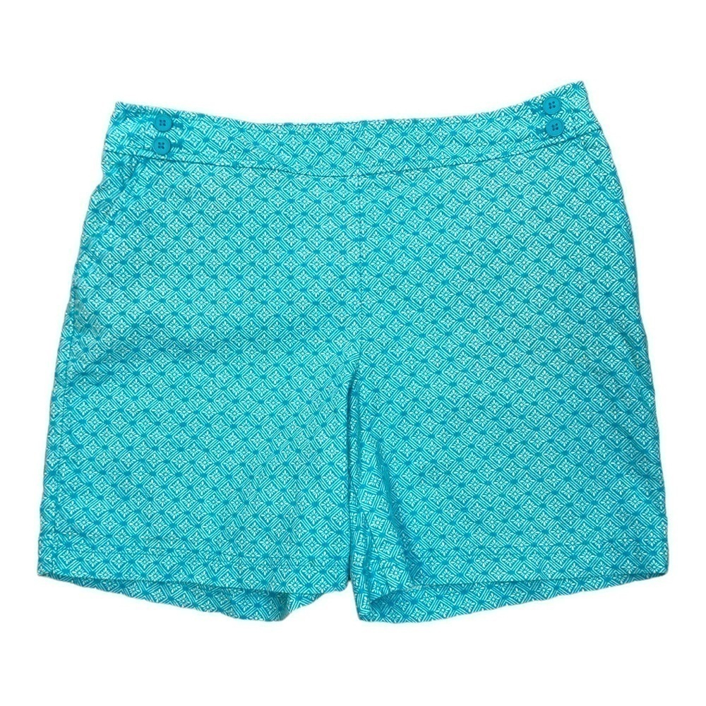 Talbots Geometric Print Linen Blend Shorts
